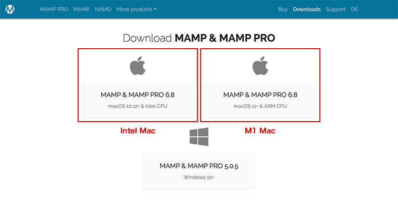 MAMPダウンロードサイト